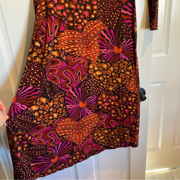 FARM Rio Dotted Forest Long Sleeve Jersey A-Line Dress - Picture 7 of 8